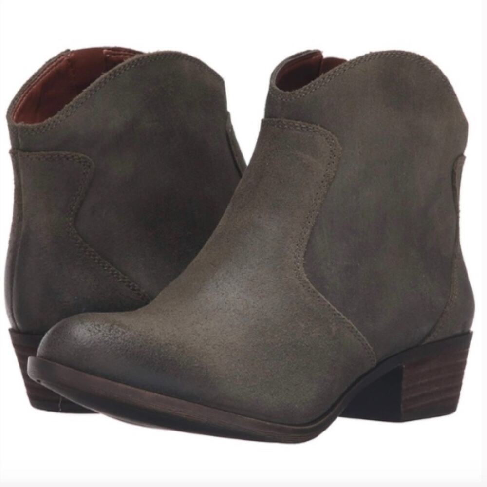 NWT Lucky Brand Belia Ankle Booties Dark Moss Green 6